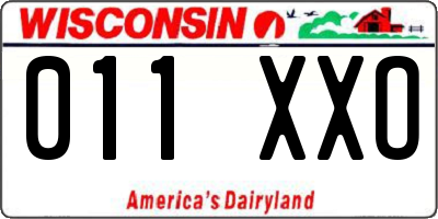 WI license plate 011XXO