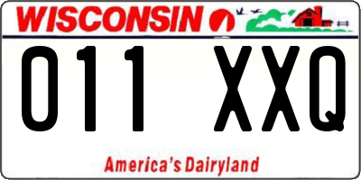 WI license plate 011XXQ