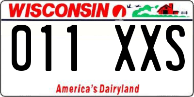 WI license plate 011XXS