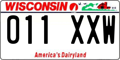 WI license plate 011XXW