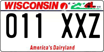 WI license plate 011XXZ