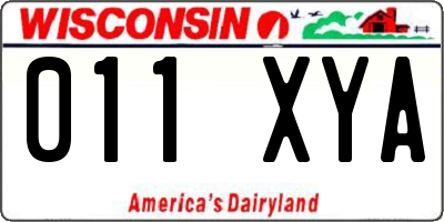 WI license plate 011XYA