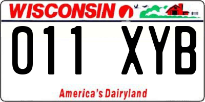 WI license plate 011XYB