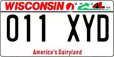 WI license plate 011XYD