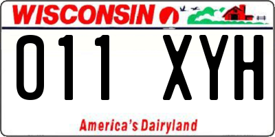 WI license plate 011XYH