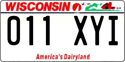 WI license plate 011XYI