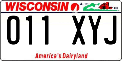 WI license plate 011XYJ
