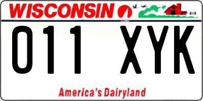 WI license plate 011XYK