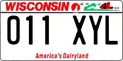 WI license plate 011XYL