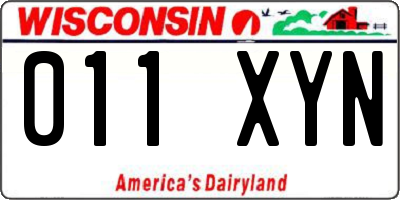 WI license plate 011XYN