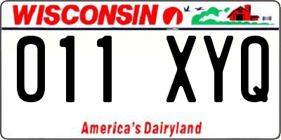 WI license plate 011XYQ