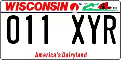 WI license plate 011XYR