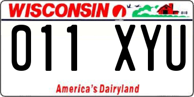 WI license plate 011XYU