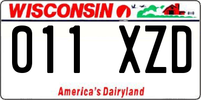 WI license plate 011XZD