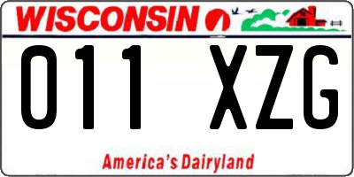 WI license plate 011XZG