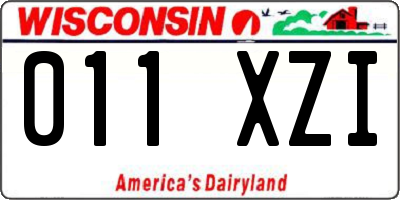 WI license plate 011XZI