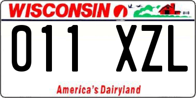 WI license plate 011XZL