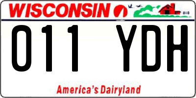 WI license plate 011YDH