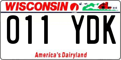 WI license plate 011YDK