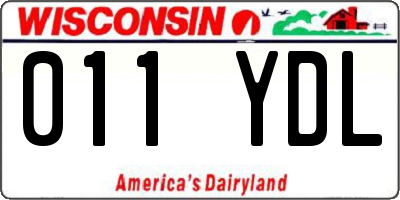 WI license plate 011YDL