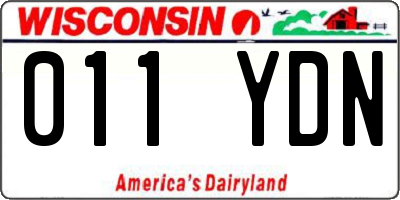 WI license plate 011YDN
