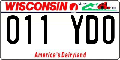 WI license plate 011YDO