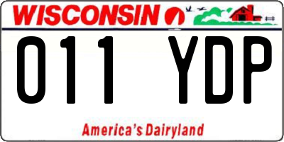 WI license plate 011YDP