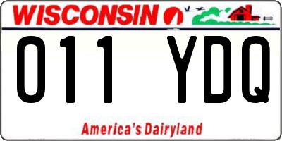 WI license plate 011YDQ