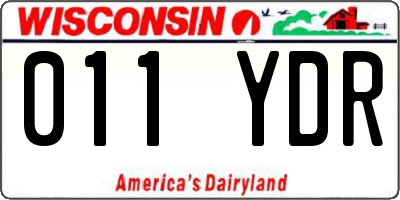 WI license plate 011YDR