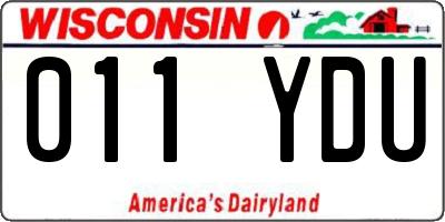WI license plate 011YDU