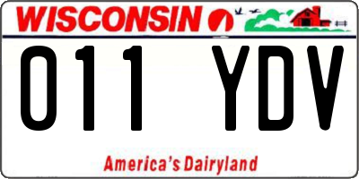 WI license plate 011YDV