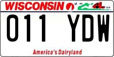 WI license plate 011YDW