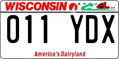 WI license plate 011YDX