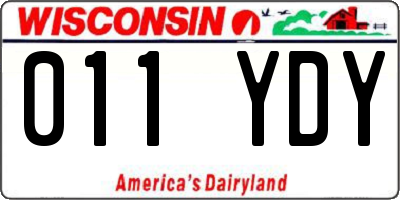 WI license plate 011YDY