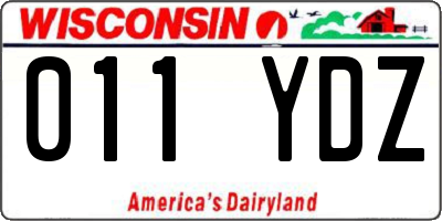 WI license plate 011YDZ