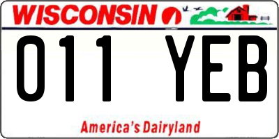 WI license plate 011YEB
