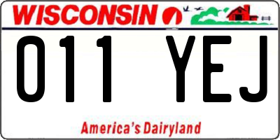 WI license plate 011YEJ