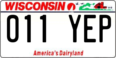 WI license plate 011YEP