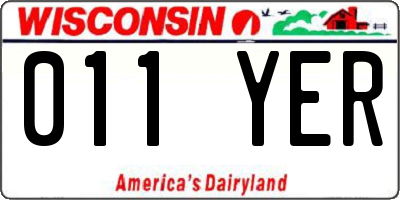 WI license plate 011YER