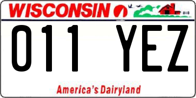 WI license plate 011YEZ