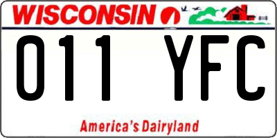WI license plate 011YFC
