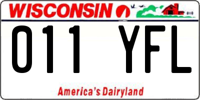 WI license plate 011YFL