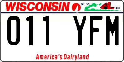 WI license plate 011YFM