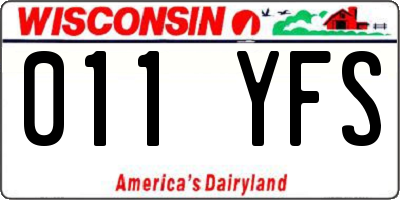 WI license plate 011YFS