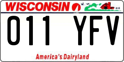 WI license plate 011YFV
