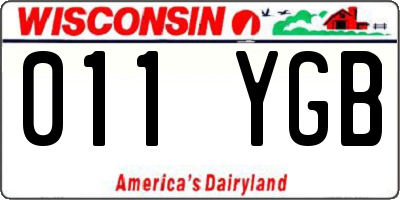 WI license plate 011YGB