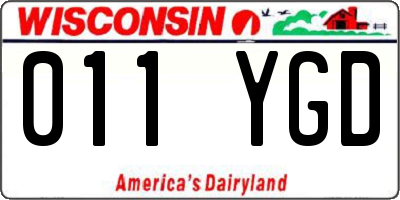WI license plate 011YGD