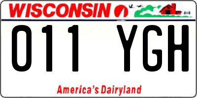 WI license plate 011YGH