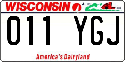 WI license plate 011YGJ