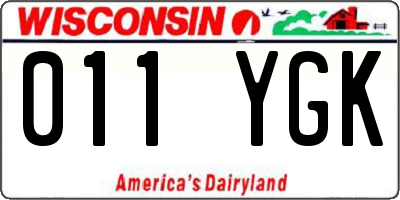 WI license plate 011YGK